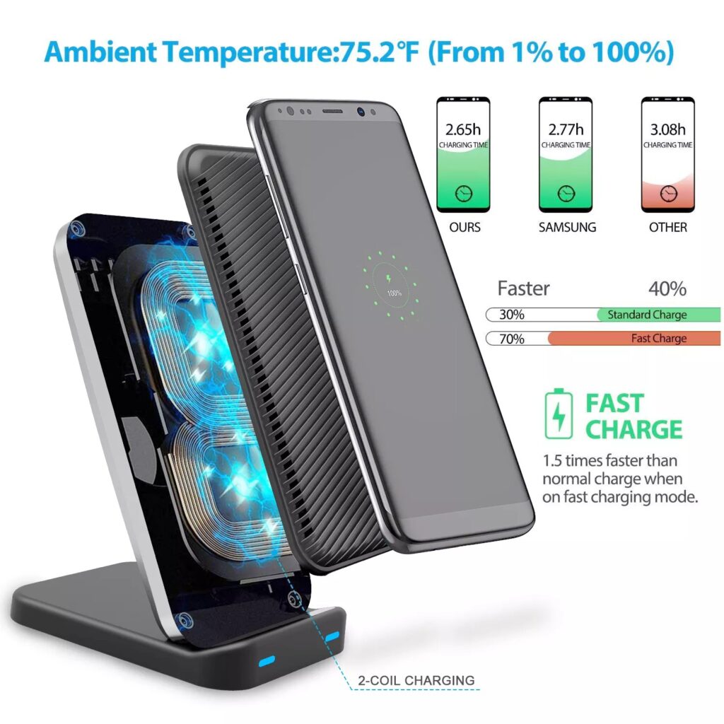 WT 660F wireless charger holder stand detail 2
