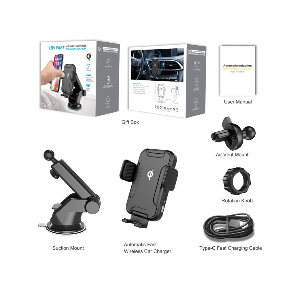 WT C16F Wireless car cahrger details 2