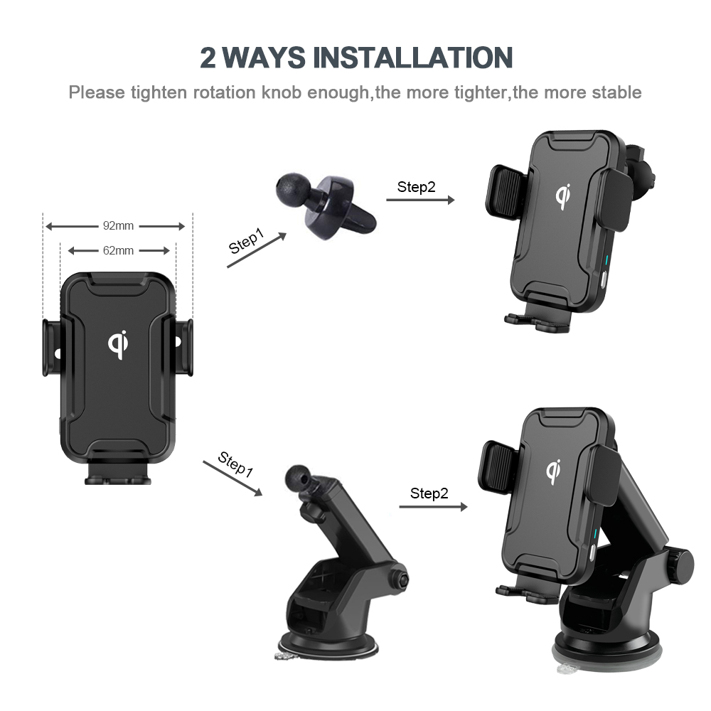 WT C16F Wireless car charger phone holder main 6