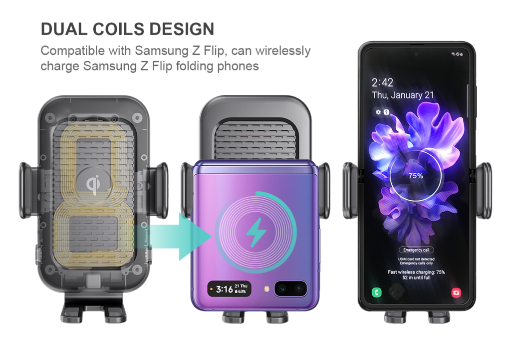 WT C18F wireless car charger details 1