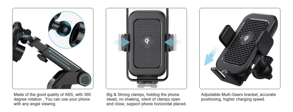 WT C18F wireless car charger details 3