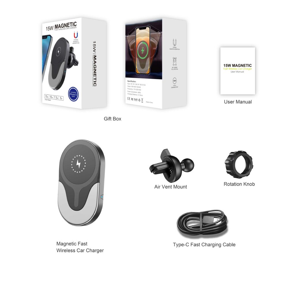 WT C19F magnetic car charger details 1
