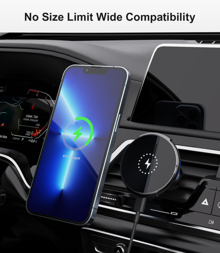 wireless charging car dash mount