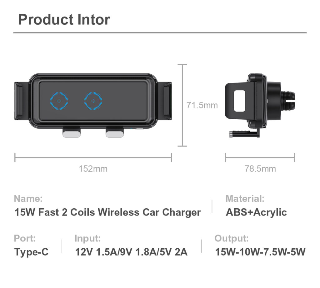 WT-C35F Acrylic Wireless car charger