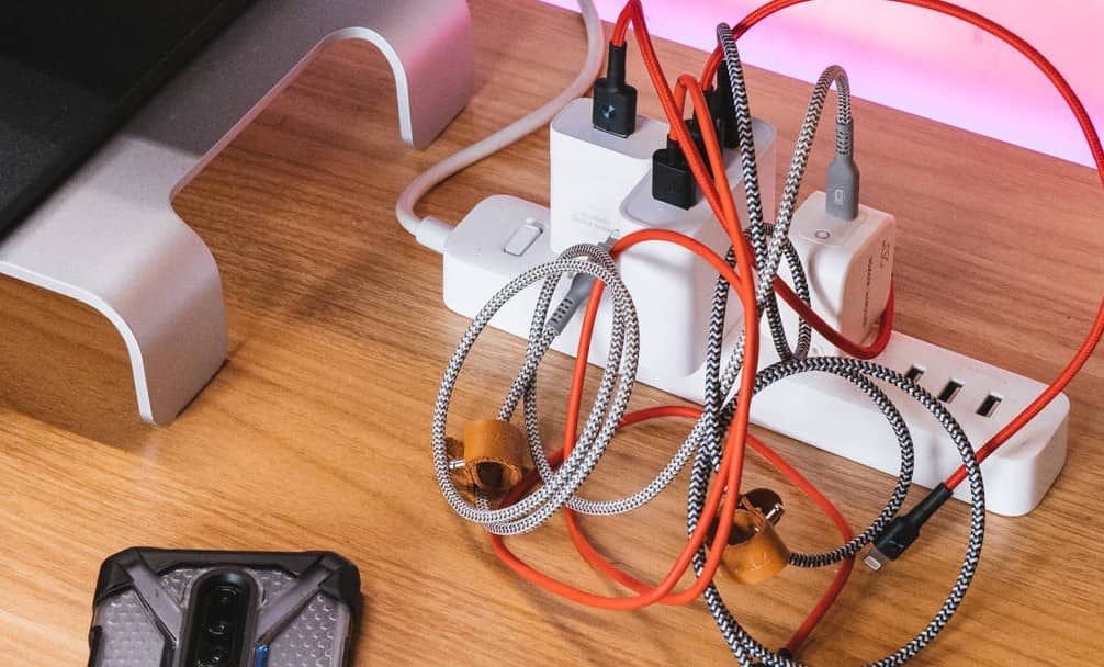 messy charging cables