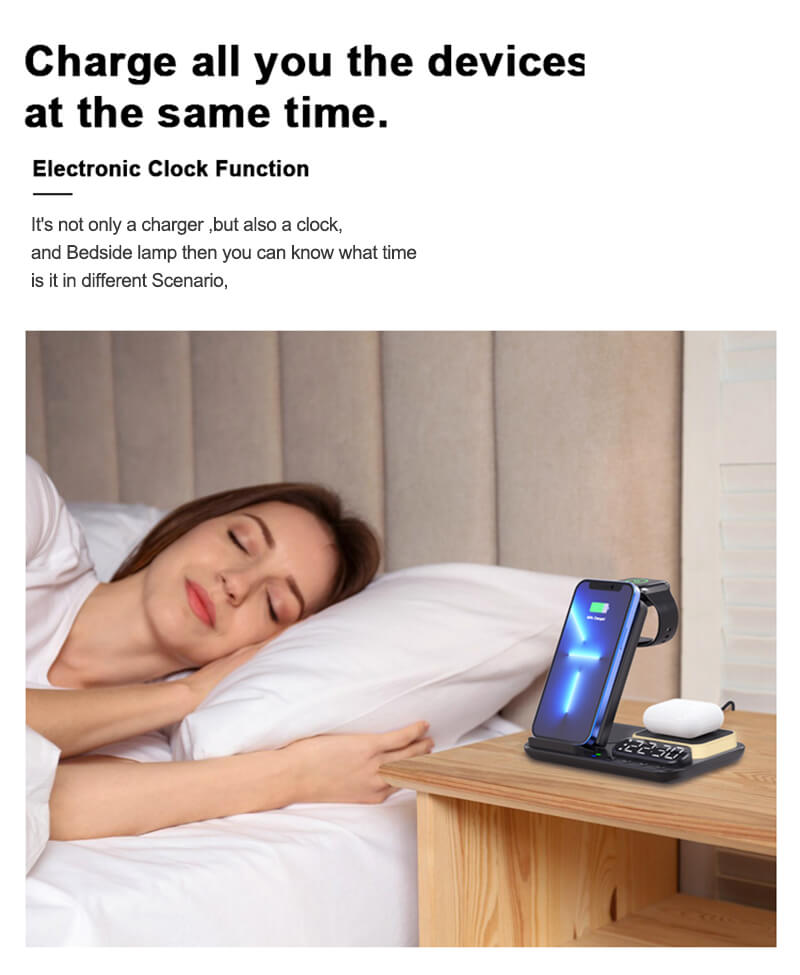 alarm clock with wireless charging