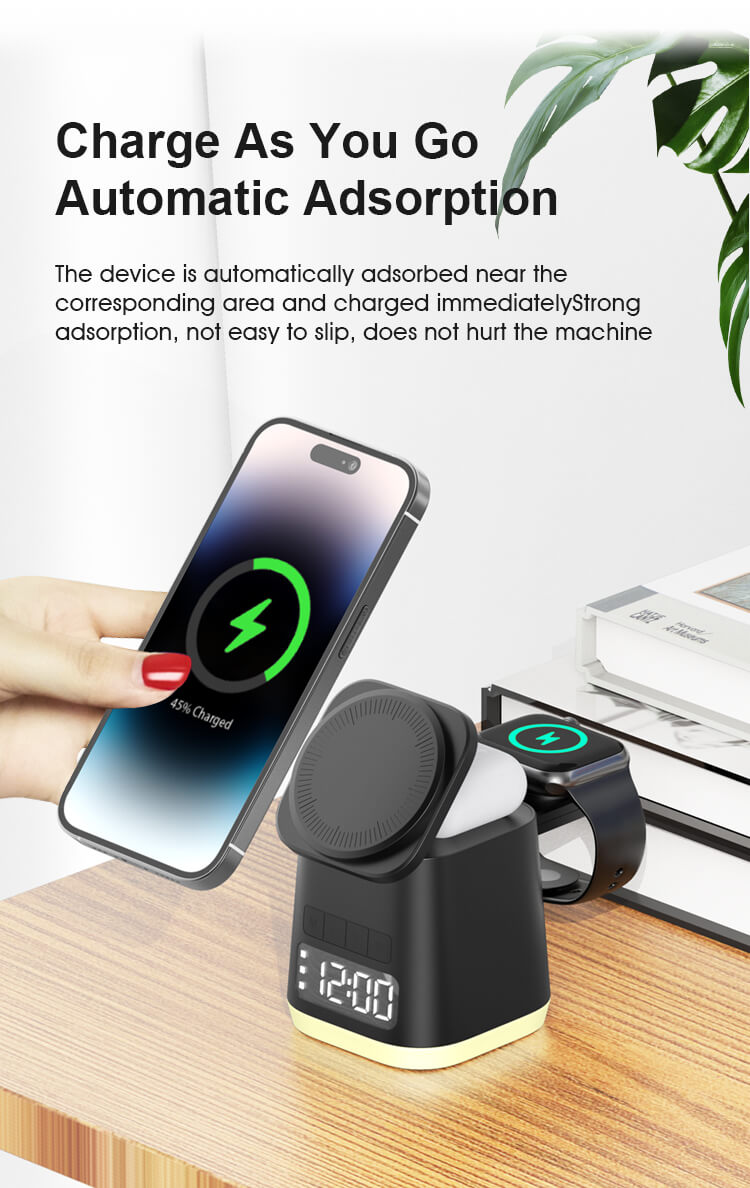 wireless charger digital alarm clock