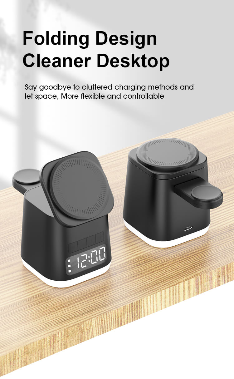 wireless charger digital alarm clock
