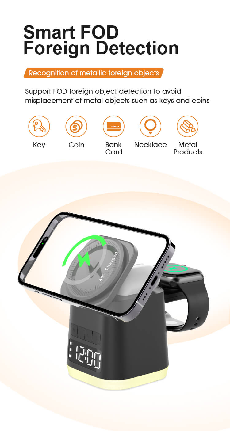 wireless charger digital alarm clock