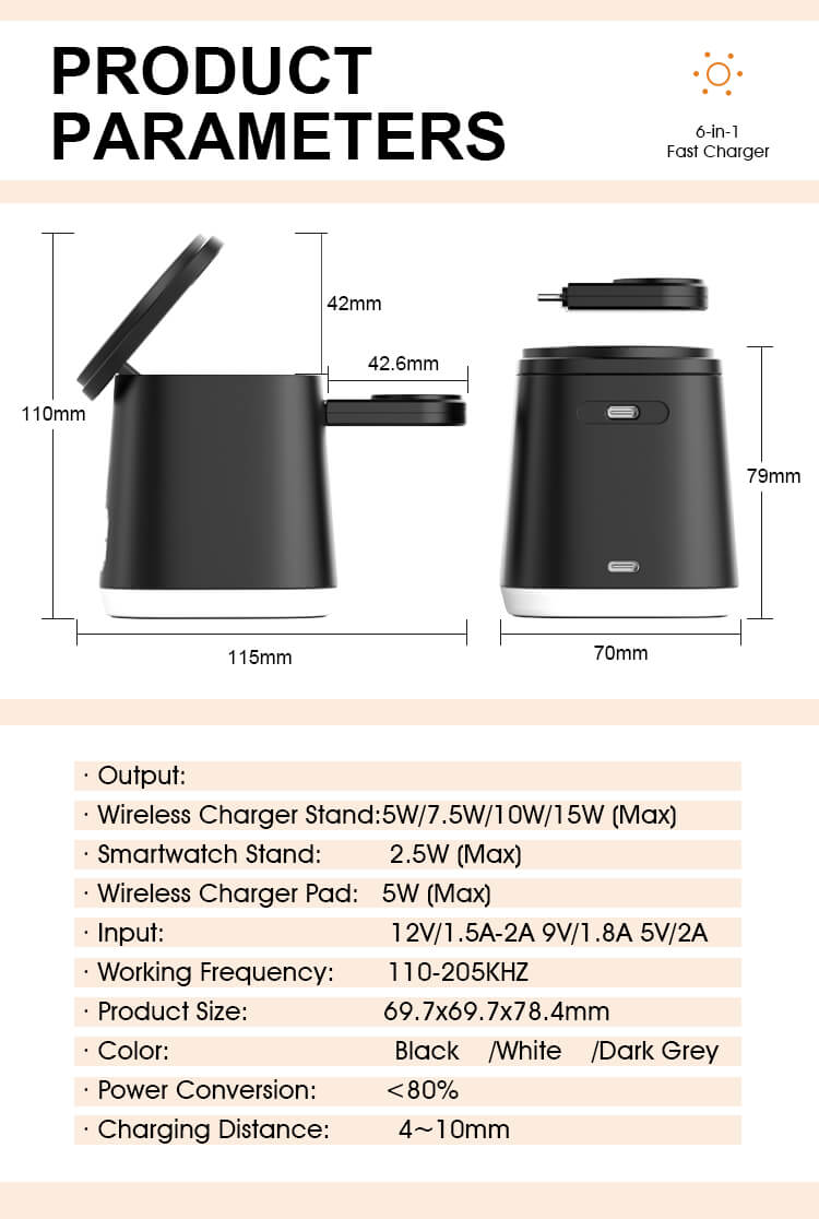 wireless charger digital alarm clock