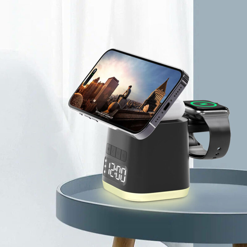 Magnetic Wireless charger with Alarm Clock