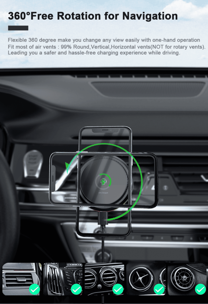 Magnetic wireless car charger